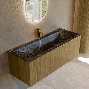 Mondiaz Kurve-dlux 120cm badmeubel dusk met 1 lade en wastafel big large midden 1 kraangat lava