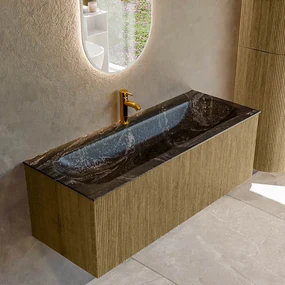 Mondiaz Kurve-dlux 120cm badmeubel dusk met 1 lade en wastafel big large midden 1 kraangat lava