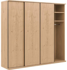 Goossens Excellent Kledingkast Wood, 240 cm breed, 223 cm hoog, 4 hout schuifdeuren