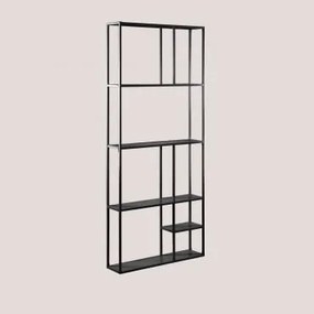 Modulaire Wandkast 80x180 Cm In Thura-staal Zwarte Koolstof - Sklum