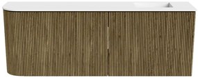 Mondiaz Joya 110cm toiletmeubel ronding links dusk met wastafel faye rechts 1 kraangat talc