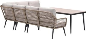 Garden Impressions Kalibo hoek lounge dining set R 4-delig - donker grijs