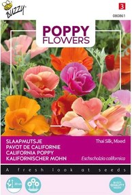 Buzzy seeds Poppies of the World - Thai Silk zaden