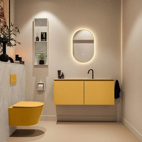 Mondiaz Ture DLux toiletmeubel 120cm ocher met wastafel opalo midden met kraangat