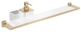 Crosswater Rotar Planchet - 60cm - zeepdispenser - beker - geborsteld messing RT001F