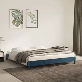 vidaXL Bedframe fluweel donkerblauw 180x200 cm