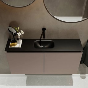 Mondiaz Ture 100cm toiletmeubel smoke met wastafel urban midden geen kraangat