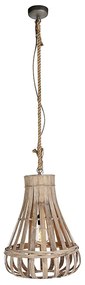 Hanglamp huiskamer, Landelijk, hout met touw, bij bank, zithoek, bijzettafel of salontafel Landelijk E27 rond Binnenverlichting Lamp