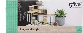 5Five keukenaanrecht hoek organizer - Bamboe - 3 Niveaus - Elegante Toevoeging - Uniek Design