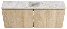 Mondiaz Ture DLux toiletmeubel 120cm washed oak met wastafel glace midden zonder kraangat