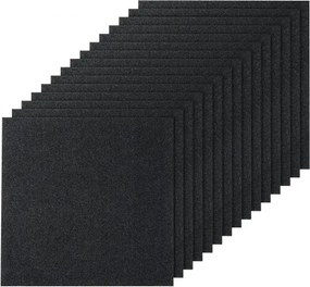 VEVOR Peel and Stick tapijttegels, 24 x 24 inch zelfklevende tapijttegels, zachte, zachte tapijttegels, doe-het-zelf installatie voor slaapkamer en woonkamer (15 stuks, zwart)