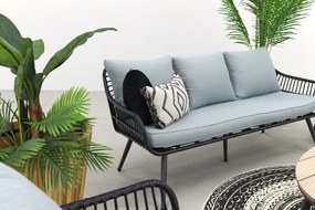 Garden Impressions Margriet stoel-bank loungeset - Carbon black/Mint grey - 5 delig