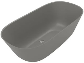 Villeroy & Boch Theano vrijstaand duobad - 155x75cm - kunststof quaryl - ovaal - mat grijs UBQ155ANH7F200V-3S