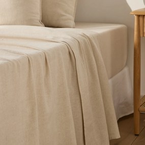 Plat laken in gewassen katoen/linnen, Marnie