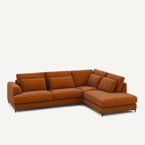 Omvormbare hoekbank rechts, linnen fluweel, Marsile