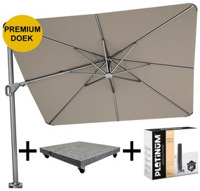 Nexus T2 premium zweefparasol 300x300 cm Havana met parasolvoet 90kg en hoes