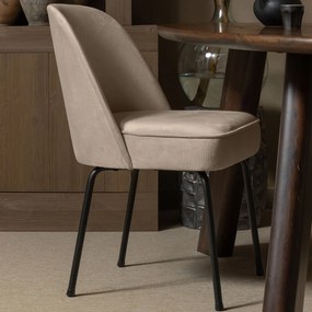 BePureHome Vogue Velvet Eetstoel Khaki