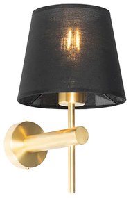Moderne wandlamp messing met zwart - Pluk