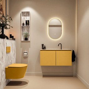 Mondiaz Ture DLux toiletmeubel 100cm ocher met wastafel glace midden met kraangat