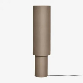 Gioura Linnen En Ijzeren Staande Lamp Grijs – Taupe & ↑125 Cm - Sklum