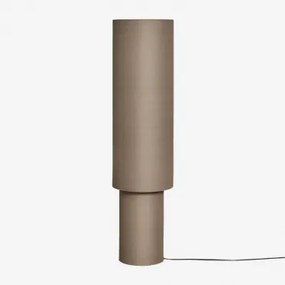 Staande Lamp Van Linnen En Ijzer Gioura Grijs – Taupe & ↑125 Cm - Sklum