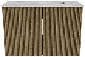 Mondiaz Joya DLux 60cm toiletmeubel dusk met wastafel faye rechts 1 kraangat glace