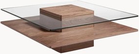 Salontafel Cecil met glazen tafelblad en onderblad
