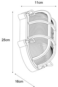 Buiten wandlamp zilver ovaal IP44 - Noutica