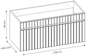 Comad Iconic Rose FSC onderkast met ribbelfront 100cm roze