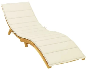 vidaXL Ligbedkussen 200x60x3 cm stof crèmekleurig