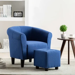 vidaXL Fauteuil stof blauw