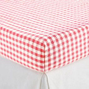 Hoeslaken katoen seersucker 30 cm, COTTAGE FRAMBOISE