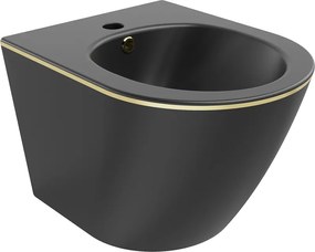 Mexen Lena hangend bidet, zwart mat/gouden lijn - 35224875