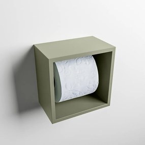 Mondiaz Easy Cube toilet rolhouder 16x16cm army