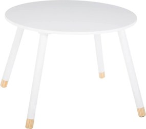 Atmosphera Douceur Ronde Kindertafel - Ø 60 cm - Wit met Dennenhouten Poten
