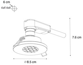 Set van 6 Moderne badkamer inbouwspot goud IP54 - Shed Honey GU10 IP54 Lamp