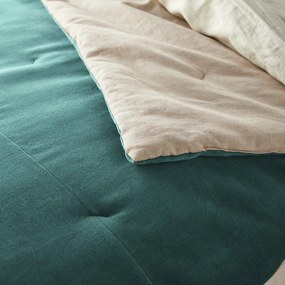 Gematelasseerd dekbed in effen fluwelen katoenen linnen, Velvet