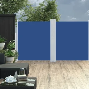 vidaXL Windscherm uittrekbaar 170x600 cm blauw