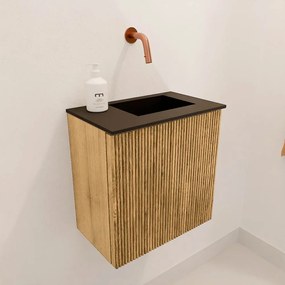 Mondiaz Joya 40cm toiletmeubel oak met wastafel faye rechts zonder kraangat urban