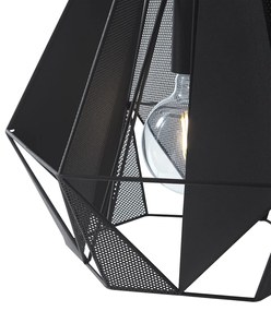 Industriële hanglamp zwart met mesh 3-lichts - Carcass Industriele / Industrie / Industrial Minimalistisch E27 Draadlamp rond Binnenverlichting Lamp