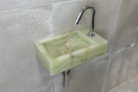 Saniclear Green Onyx fonteinset met gebogen kraan in chroom