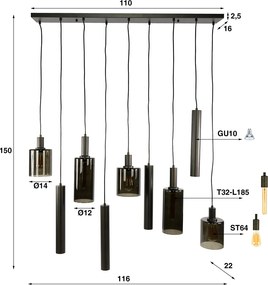Hanglamp Met Cilindervormige Glazen