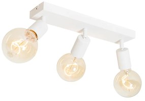 Moderne Spot / Opbouwspot / Plafondspot wit rechthoekig 3-lichts - Facil Modern E27 Binnenverlichting Lamp