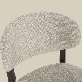 Eleonora Mikky Luxe Barstoel Walnoot En Taupe Stof