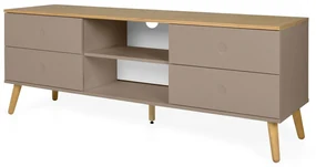 Tenzo Dot Tv-meubel Mat Taupe Met Eiken - 162x43x60cm.