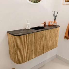 Mondiaz Joya DLux 95cm toiletmeubel ronding links/rechts oak met wastafel faye midden 1 kraangat lava