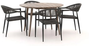 Manifesto Belpasso/ROUGH-K ø 115cm dining tuinset 5-delig stapelbaar
