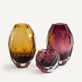 Vaas in dik amberkleurig glas, Veneto