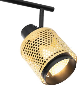 Industriële Spot / Opbouwspot / Plafondspot zwart met goud 3-lichts - Kayden Industriele / Industrie / Industrial E14 Binnenverlichting Lamp