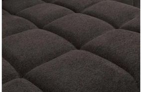 Goossens Excellent Bank Kubus - 40 X 40 Cm Stiksel donkerbruin, stof, 1,5-zits, modern design met chaise longue links